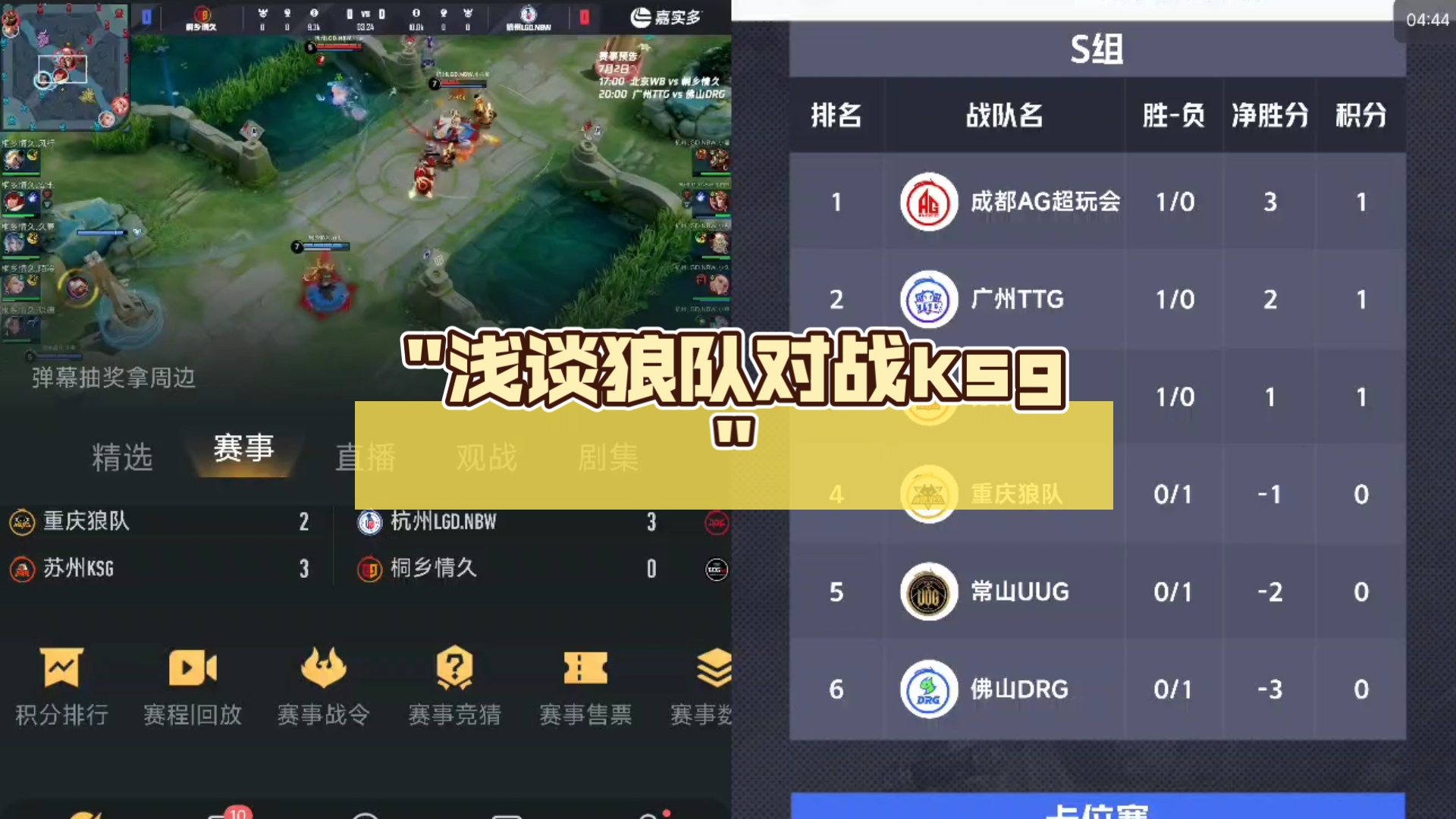 二轮分组情况出炉：DRG/kSG/AG/UUG/狼队/TTG相聚S组的简单介绍